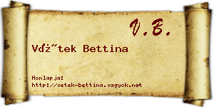 Vétek Bettina névjegykártya
