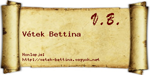 Vétek Bettina névjegykártya